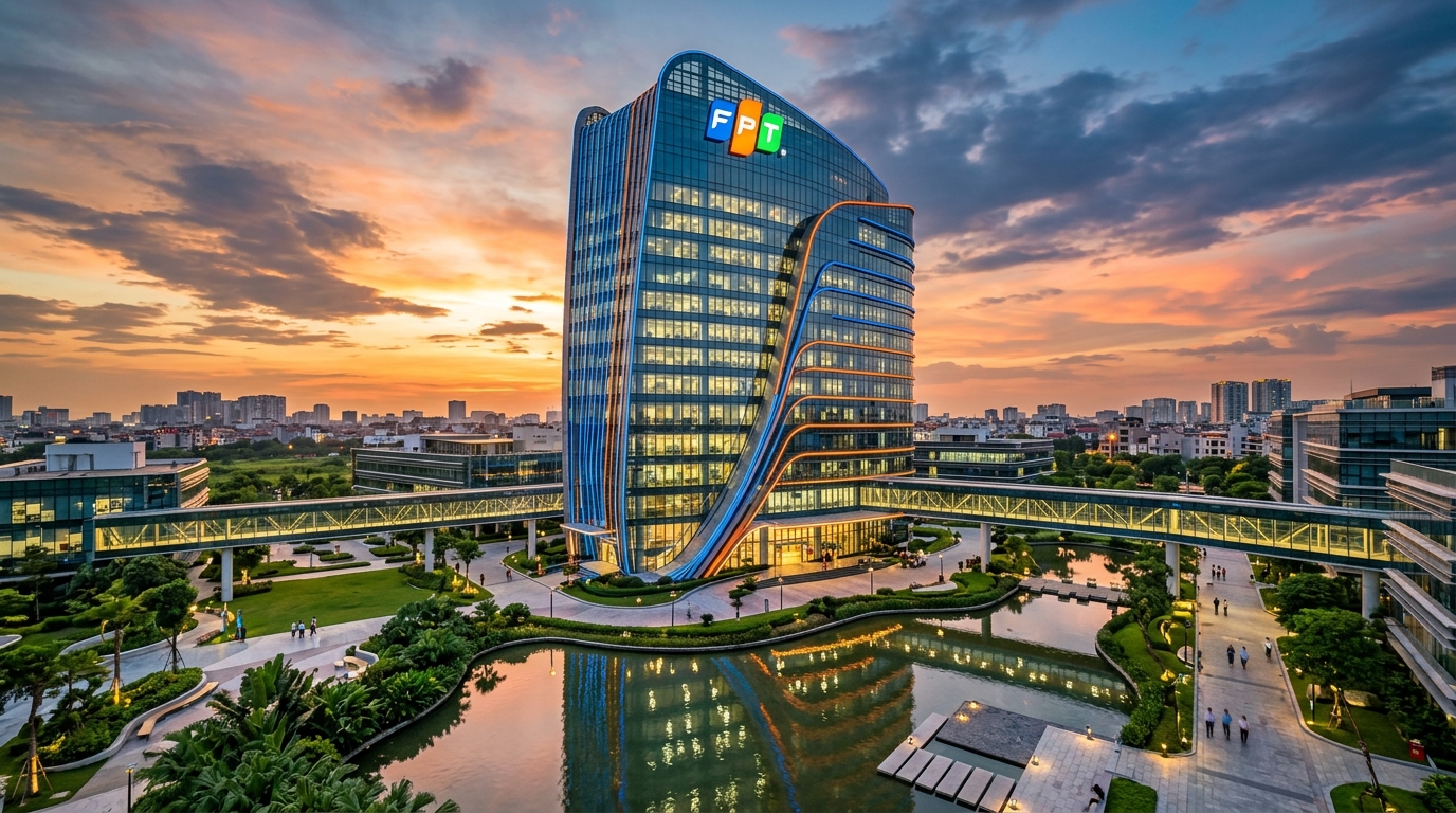 Tòa tháp FPT Tower hiện đại và quần thể công nghệ cao FPT tại Hà Nội